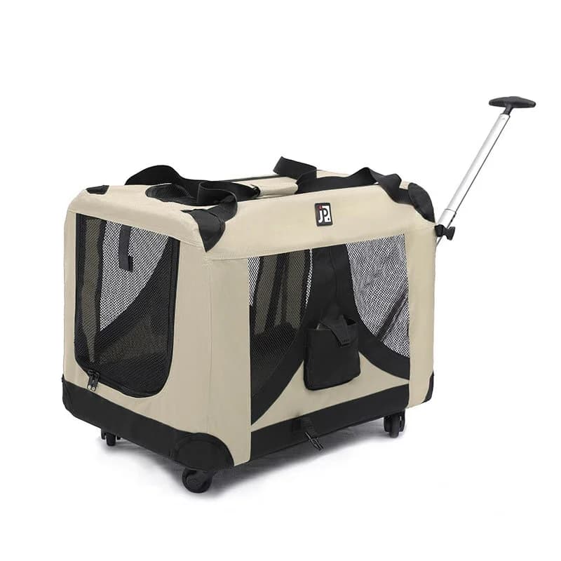 Trasportino Portatile per Animali Domestici con Manico Estraibile per Gatti e Cani, Gabbia da Viaggio Pieghevole per Auto, Tenda e Borsa per Animali