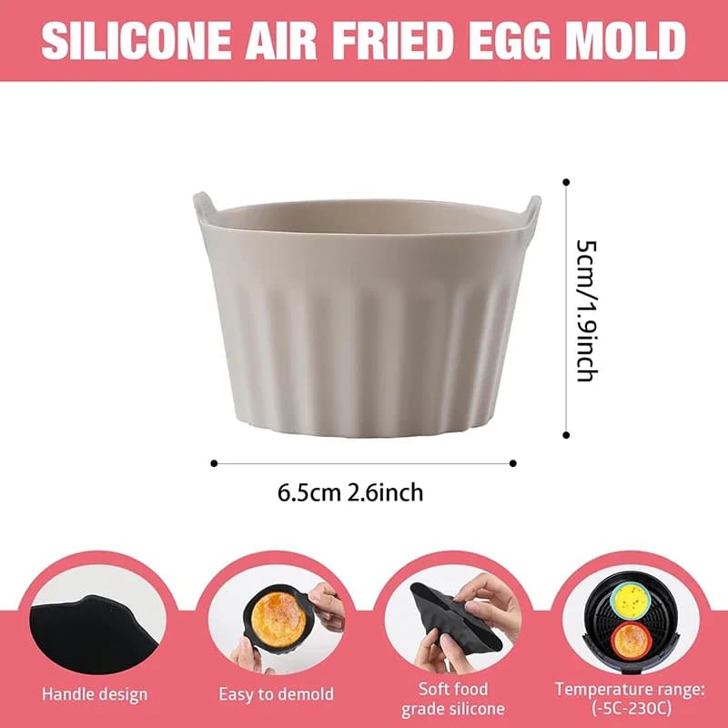 Silicone Egg Mold Poached Egg Cups For Air Fryer Non Stick Ramekins Muffin Cases For Baking Cooking Breakfast Kitchen Gadget