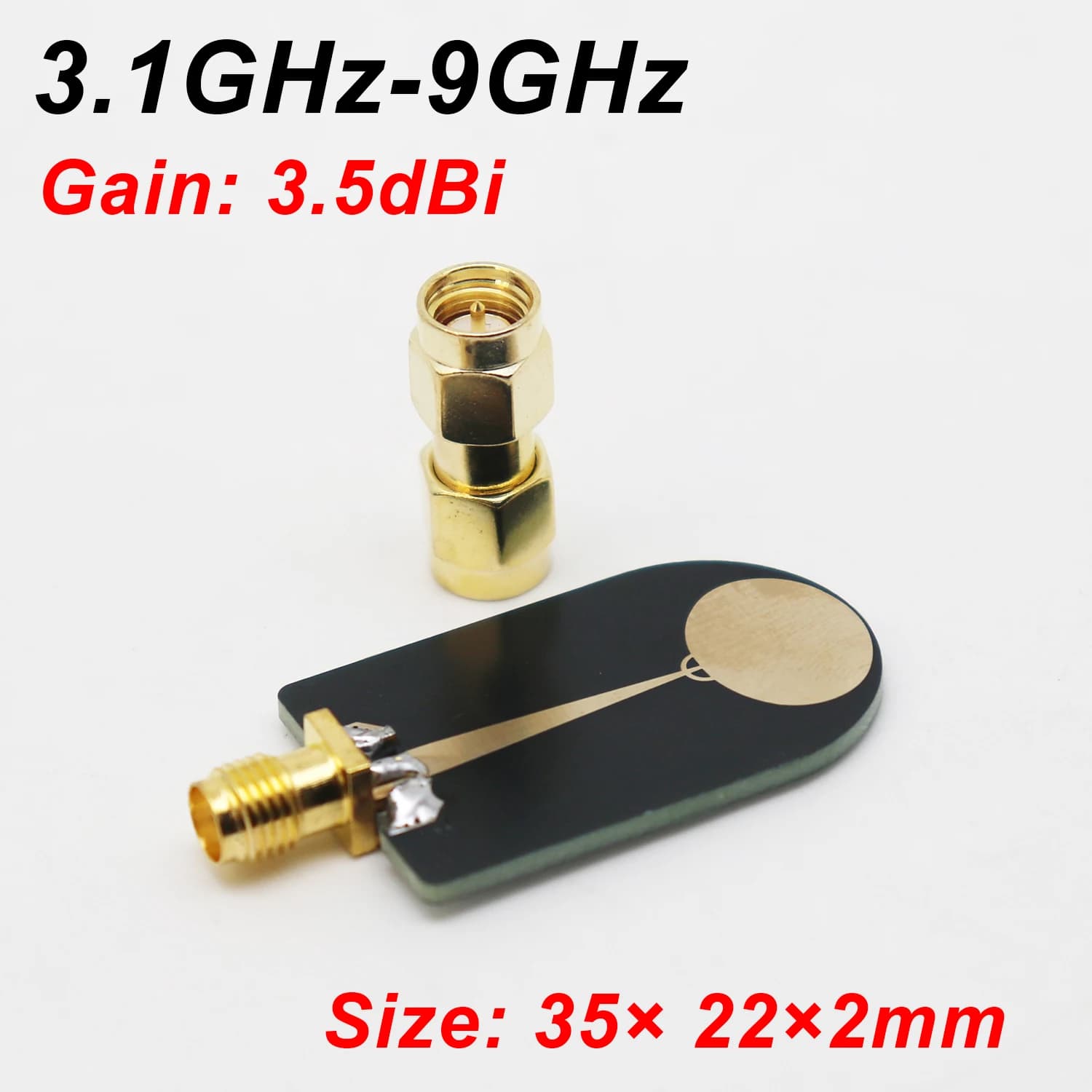 3.1GHz-9GHz UWB Antenna 3.5dBi SMA Directional Antenna 5GHz 5.8Ghz WIFI RF Signal Spectrum Monitoring Communication Testing ANT