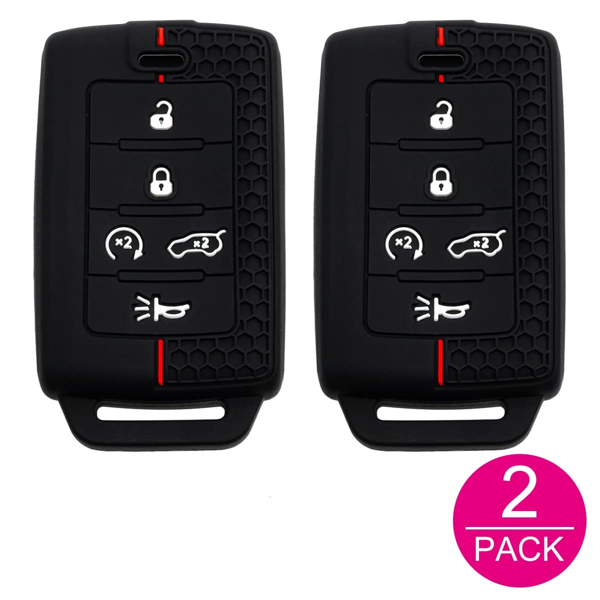 2x Portachiavi porta chiavi in silicone per auto per Jeep Grand Cherokee L WL 2022-2025