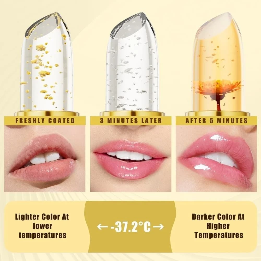 Temperature Color Changing Temperature Color Changing Lipstick Waterproof Relieves Dryness Gold Moisturizing Lipstick