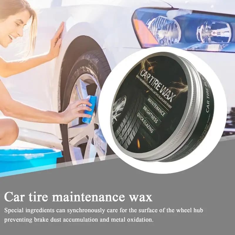 Cera per lucidare i pneumatici Pasta per rivestimento dei pneumatici per auto Cera per pulizia Soluzione per la manutenzione automobilistica per la rimozione delle macchie idrofobiche nutriente profondo