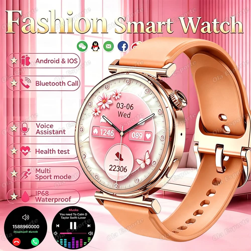 2026 New Women‘s Smart Watch Bluetooth Call Blood Oxygen/Pressure Monitoring Sports Waterproof Upgraded Smart Watch Women Men