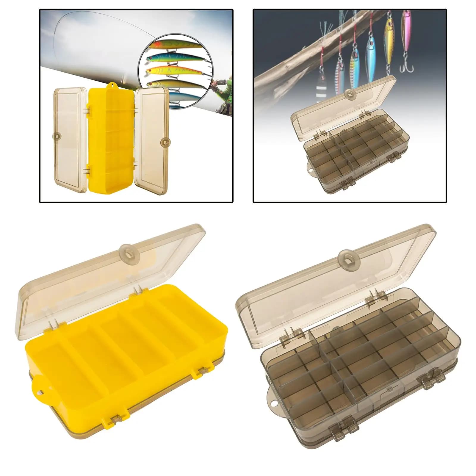 Fishing equipment box Double-sided box dividers Multi-functional trays Fishing set holder for accessories