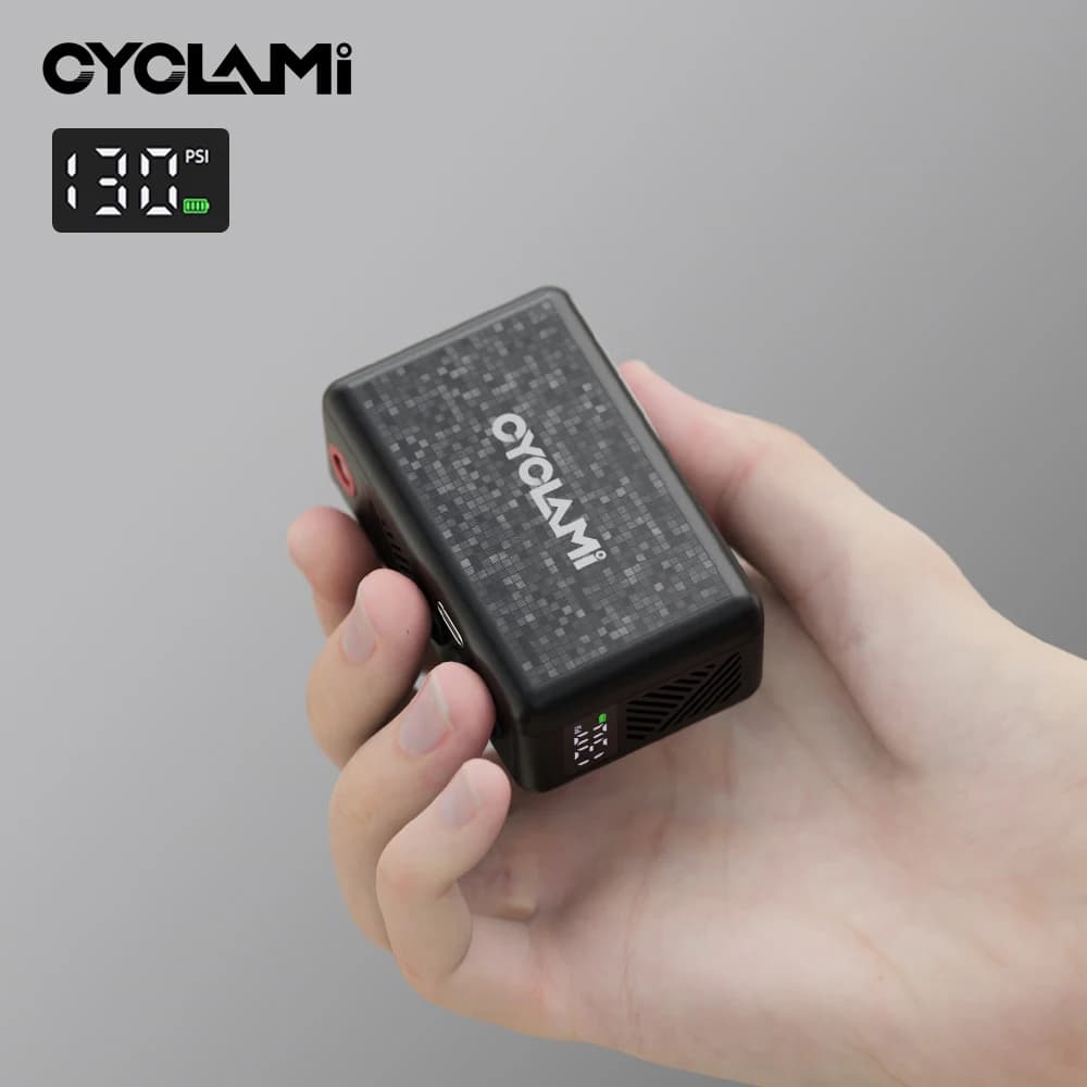 Display della pressione dei pneumatici Pompa di aria automatica 130 PSI Tasca portatile elettrica CYCLAMI AM6 Pompa di gonfiaggio dei pneumatici per biciclette da strada di montagna