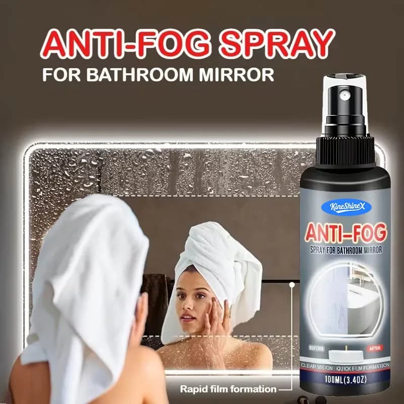 Nuovo Spray Antiappannamento 2026 da 100ml, Defogger per Specchi da Bagno, Multiuso per Vetro, Lenti e Caschi, Visione Istantanea Chiara, QuickFilm