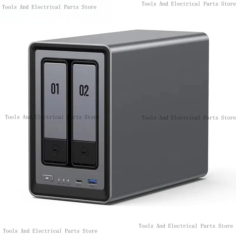 DXP2800 NAS Desktop a 2 Bay con CPU Quad Core N100, Storage di Rete (Senza Dischi), 4K, 8GB DDR5 RAM