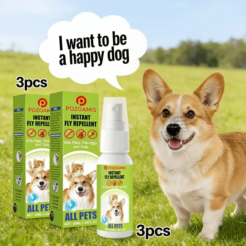 Spray repellente per pulci e insetti per animali domestici, 3 pezzi, 30 ml, respinge efficacemente le noiose infestanti, delicato e non nocivo per gli animali domestici - adatto per
