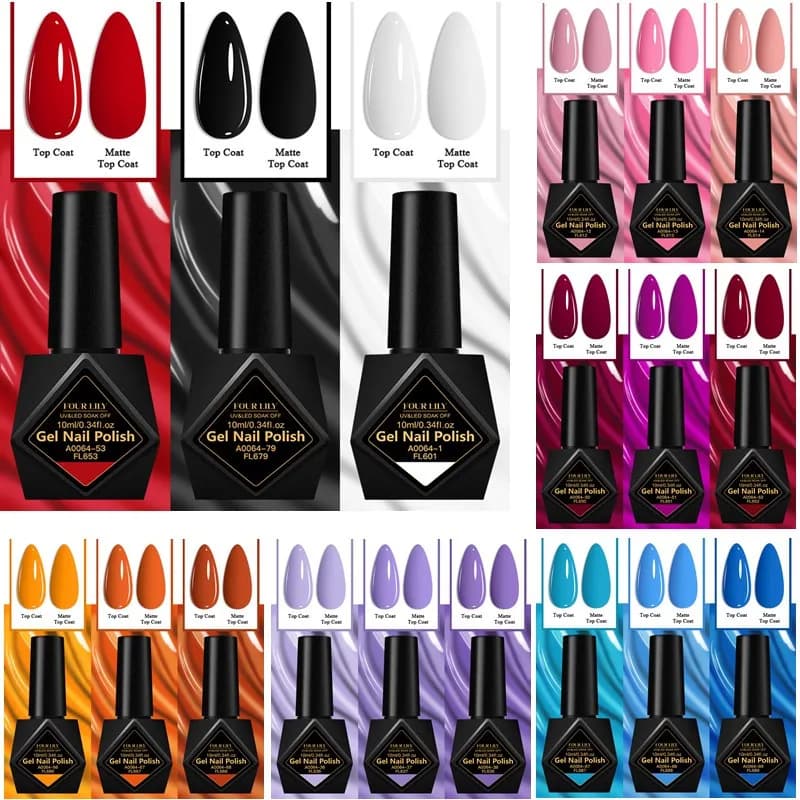 3 pz 10 ml Nero Bianco Rosso Rosa Gel Smalto Set HEMA TPO LIBERO Semi Permanente Soak Off Gel UV Vernice Unghie Forniture Decorazione