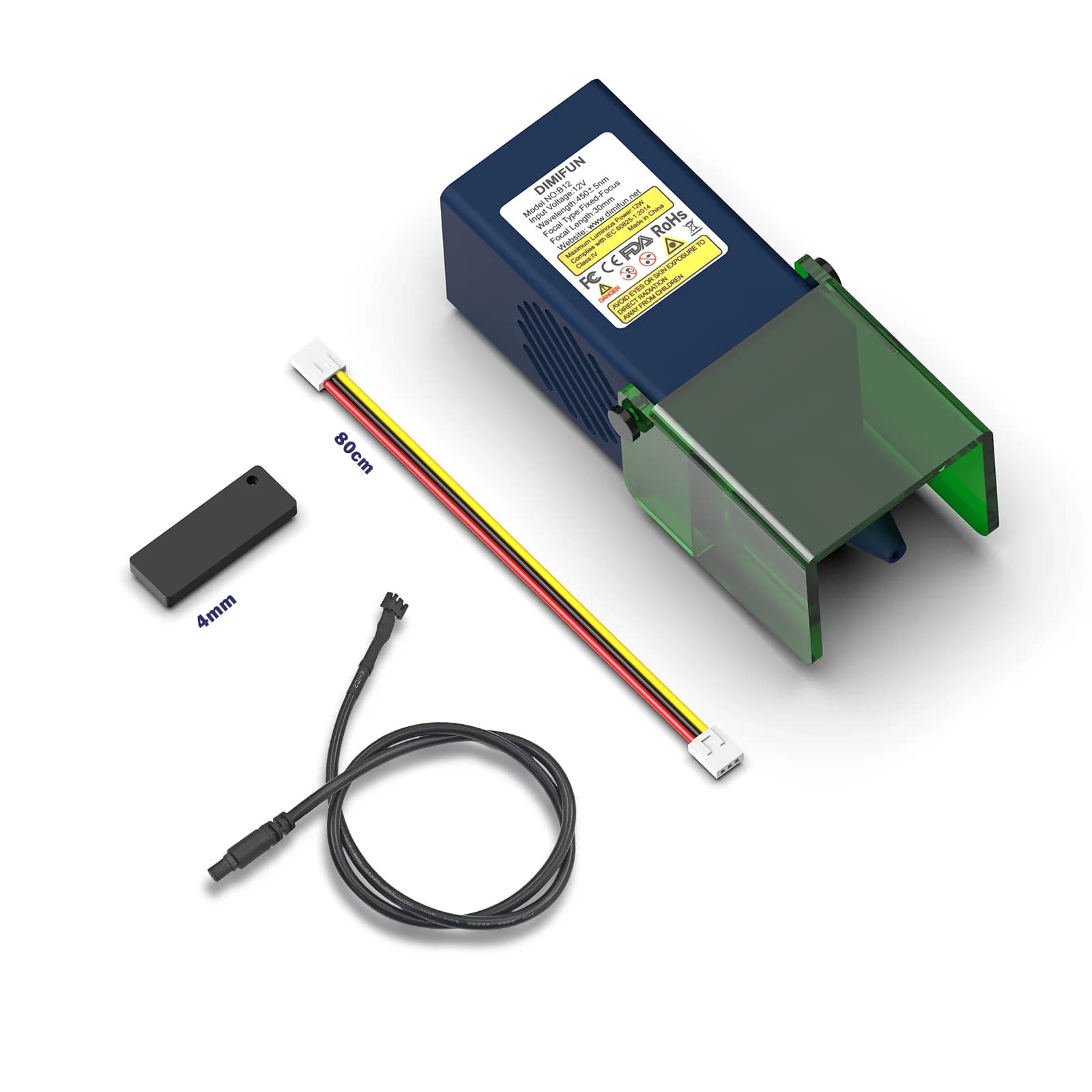 Testa per incisione laser ad alta potenza da 6 W/12 W – Compatibile con macchine CNC, spedizione veloce, utensile da taglio laser fai-da-te