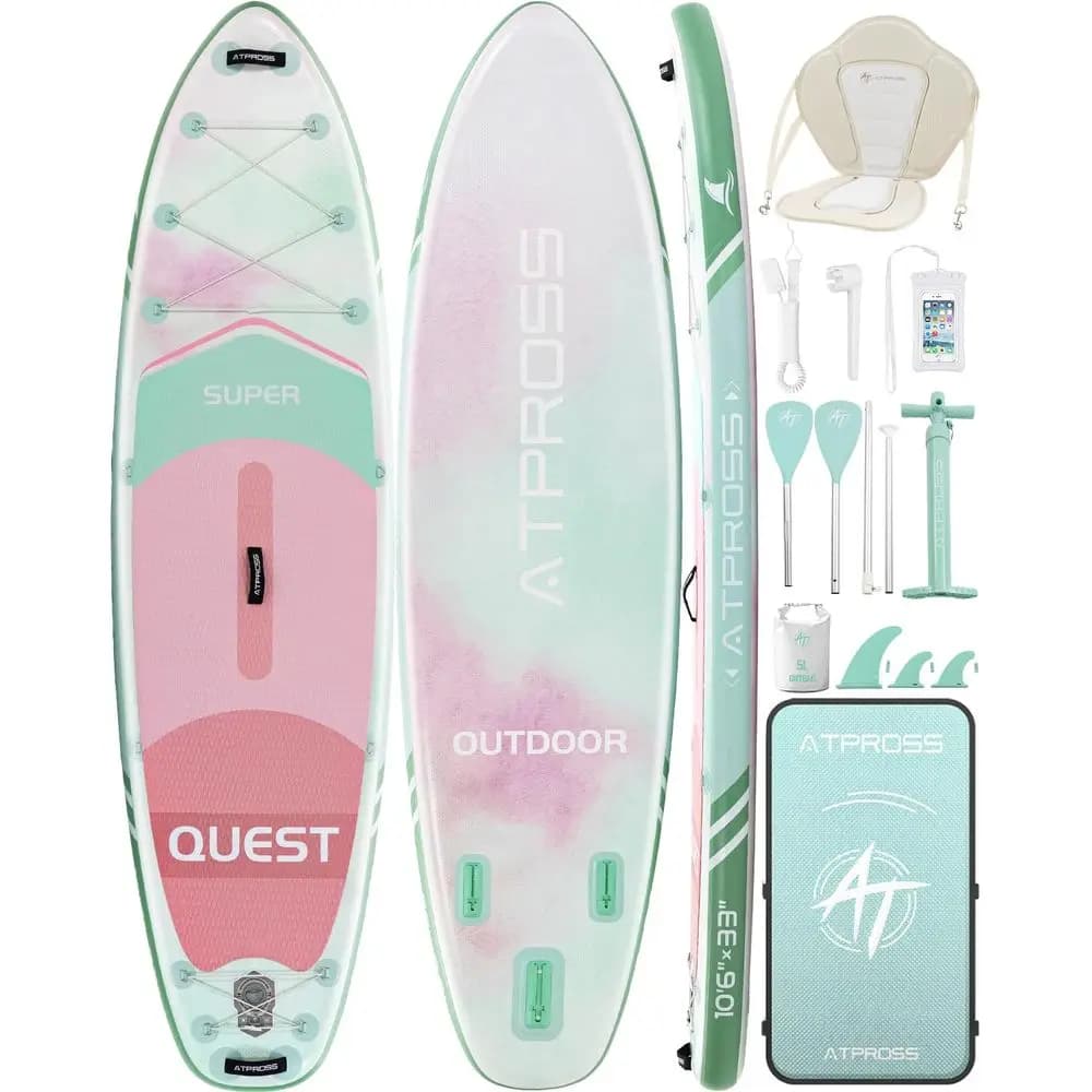Tavola da Stand Up Paddle, Stand Up Paddleboard extra larga da 400 libbre con sedile per kayak, kit di accessori premium per SUP con ponte in EVA antiscivolo, N