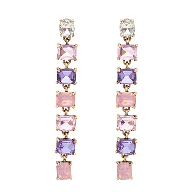 Di nuovo Modo Handmade Di Cristallo Del Rhinestone Delle Donne Degli Orecchini A Lunga Catena Della Lega Della Boemia di Lusso Orecchino Ragazze Accessori Dei Monili