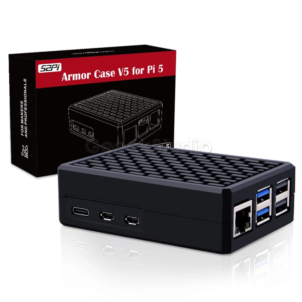 Black Aluminum Alloy passive cooling shell for Raspberry Pi 5