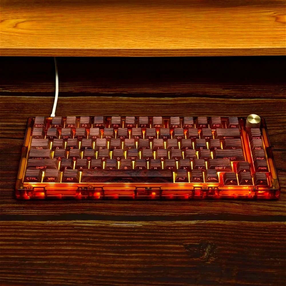 Walnut Side Engraved Keycap Set PBT 126 Keys Personalized Translucent for 60/64/84/98/108 Gaming Mechanical Keyboard MX Switch
