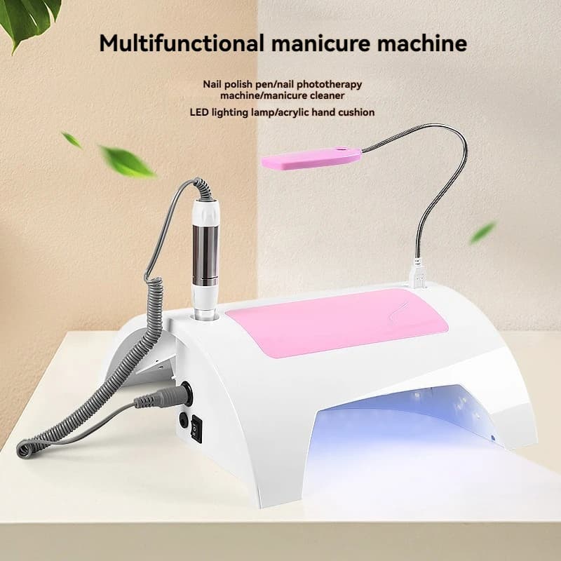 Macchina per manicure cinque in uno, smerigliatrice, aspirapolvere, macchina tutto in uno, lampada da forno a due mani