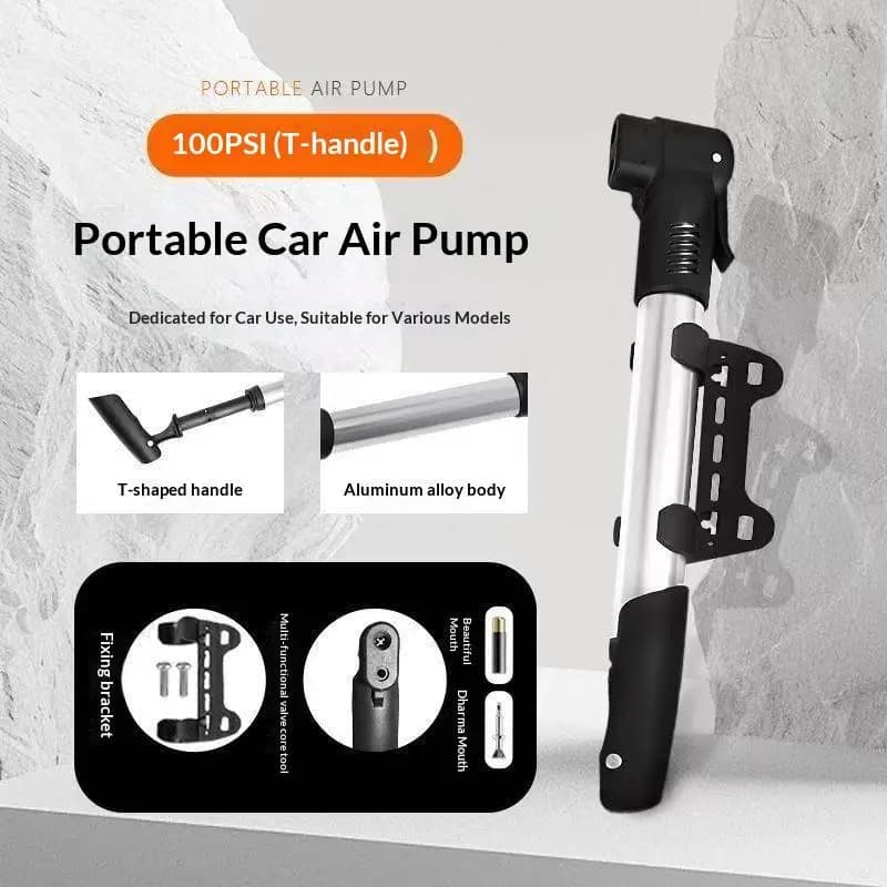 New Portable Mini Bike Pump With Bracket Hand Cycling Mountain Bike Air Pump Bicycle Tire Inflator Bicycle Parts 1PC