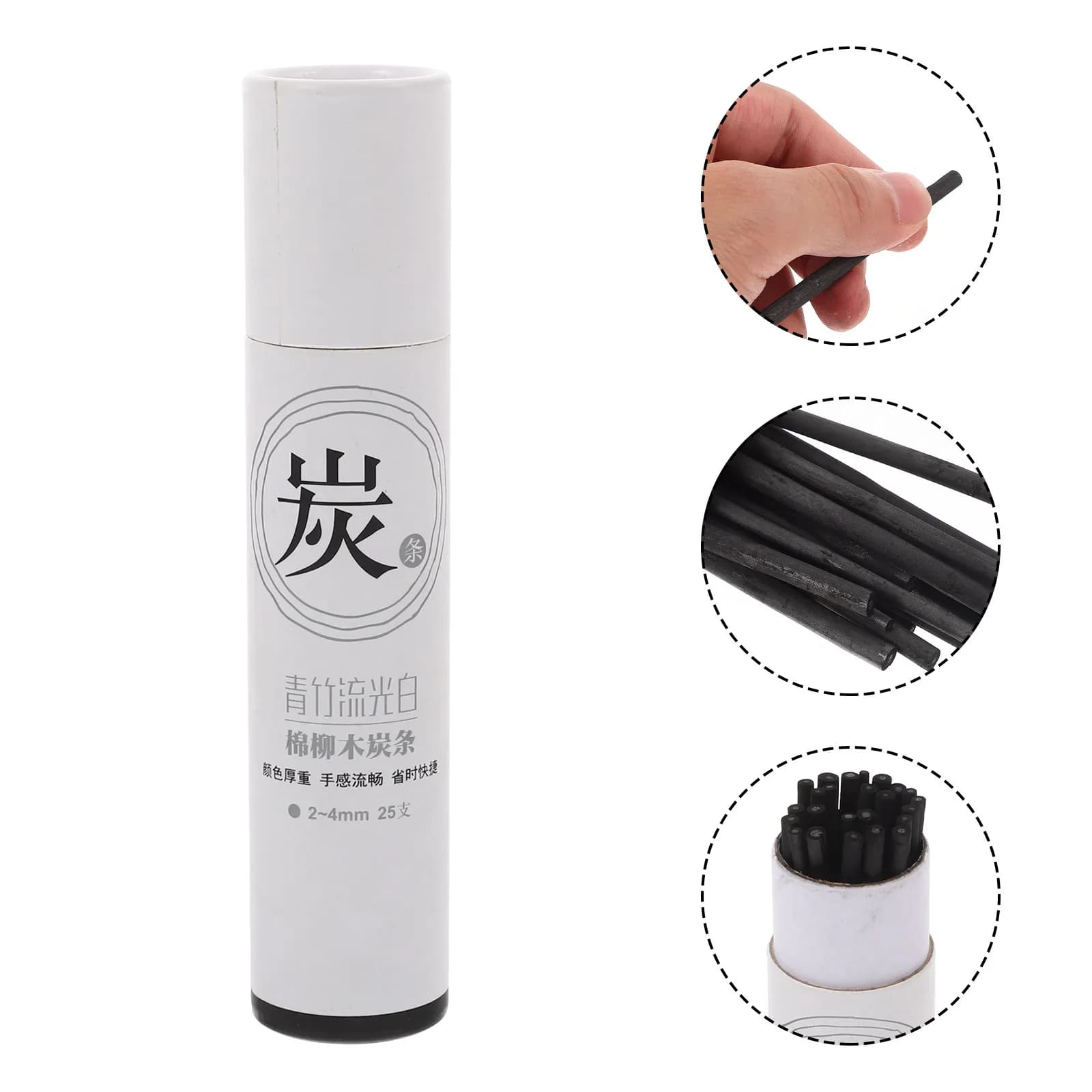 25 Pezzi di Matite a Carbone Compresso Morbide per Artisti e Tablet