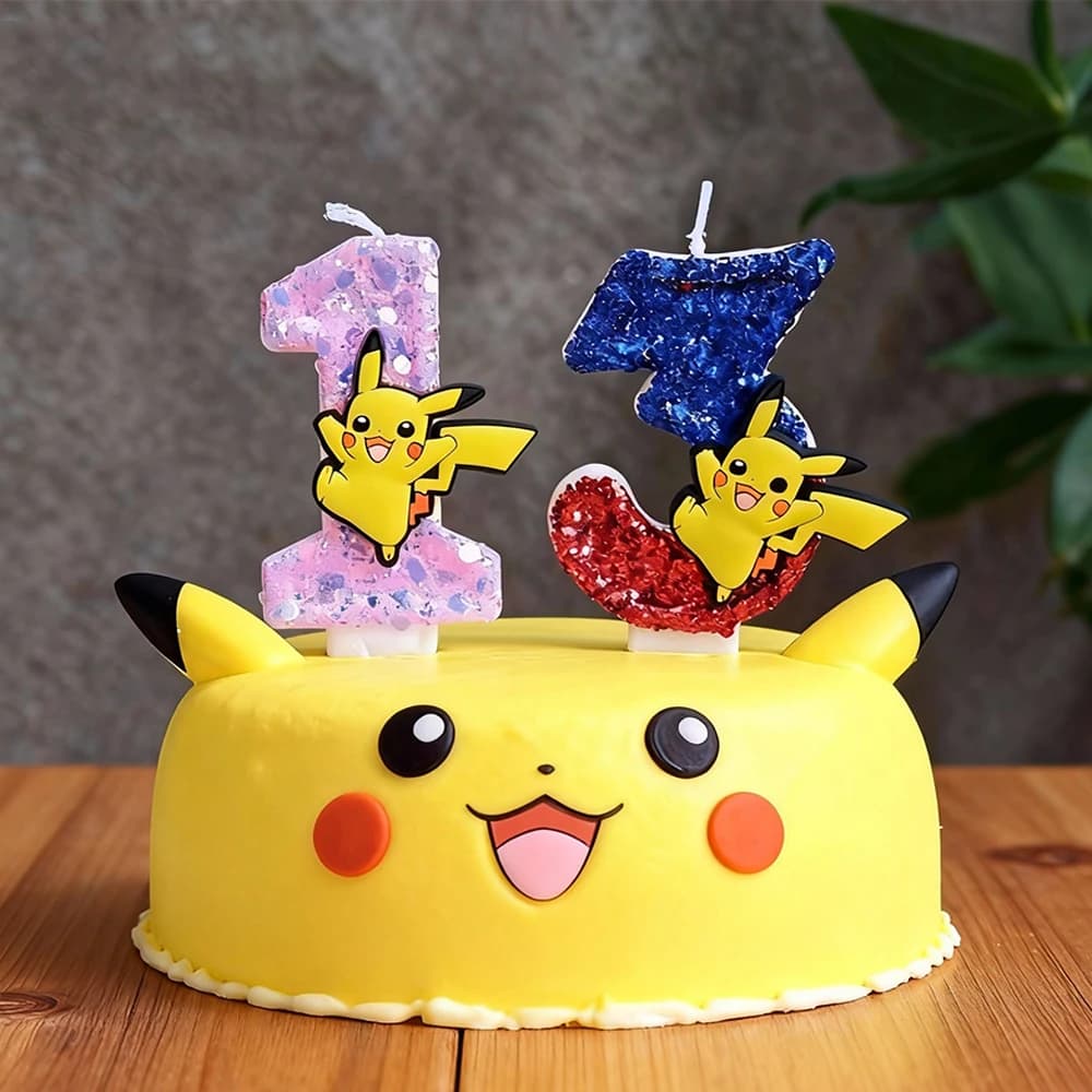 Candela a tema Pokemon Kawaii, decorazione per torta a tema anime e cartoni animati, per feste di compleanno per bambini, decorazioni per feste.