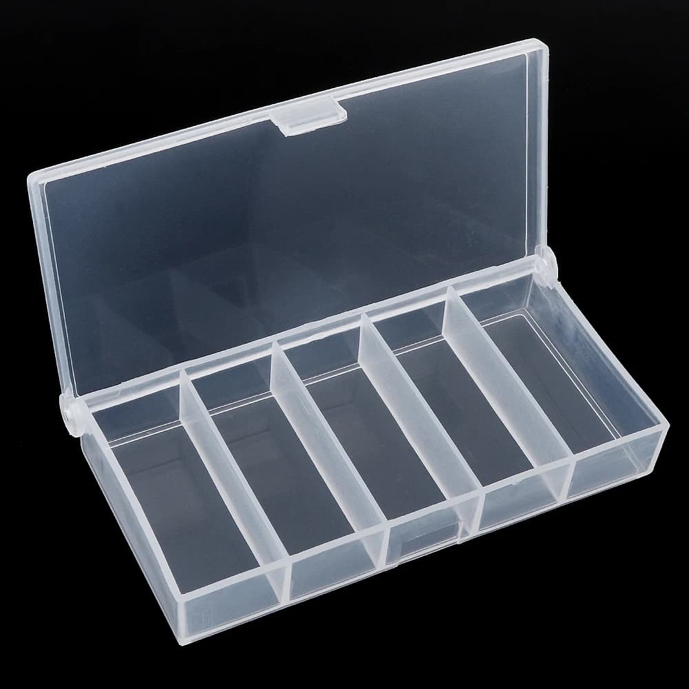 Transparent PP Fishing Box Esca Hook Connector Holder Tools for 5 Grills