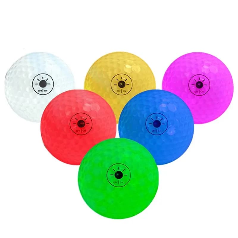 ABBO Palline da Golf Luminose al Buio, Attivate dalla Luce, LED a 6 Colori, Palline Notturne, Regalo Divertente per Golfisti