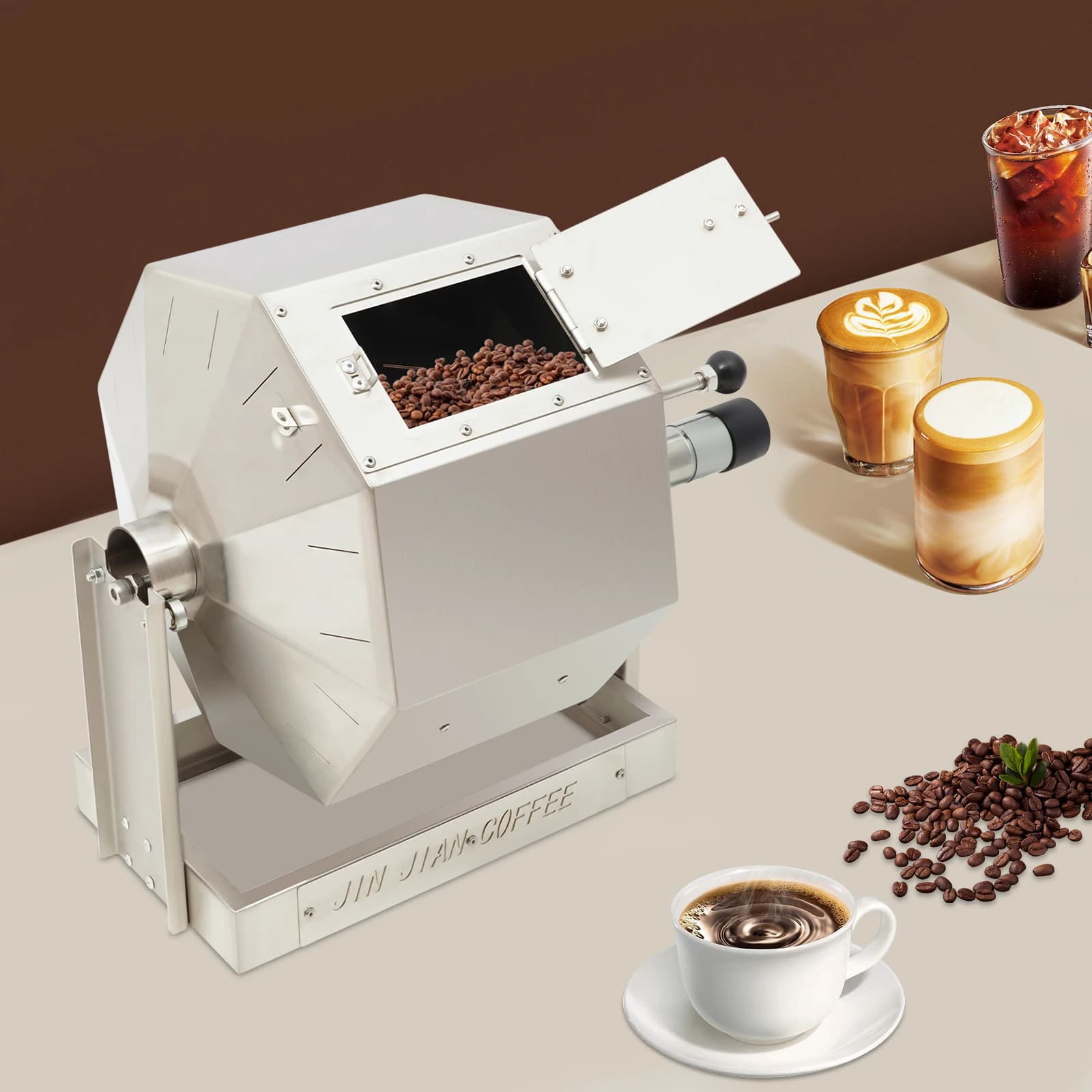 3.83 gallons coffee bean electric roasting machine with speed regulator Gas direct fire coffee roasting machine