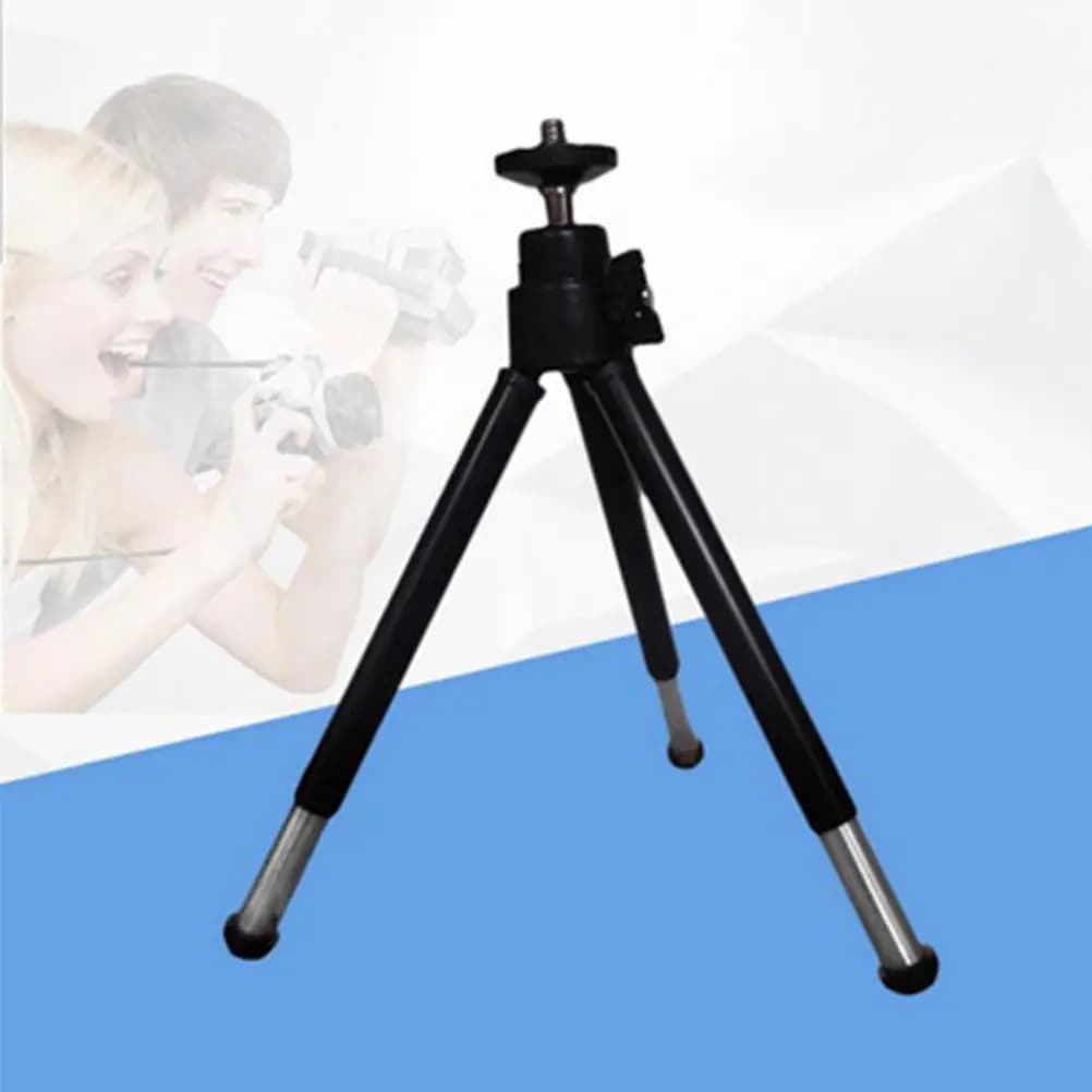 4Pcs Mobile Broadcast Stand Black Two-Segment Mini Phone Tripod Desktop Holder Telescopic Selfie Stick Multi-Position