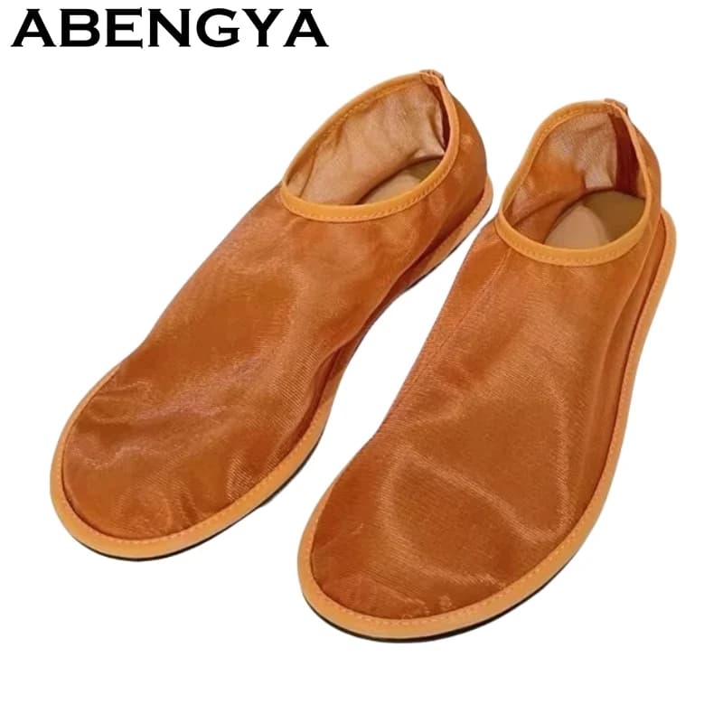 2025 Summer Breathable Mesh Ballet Flat Shoes For Women Round Toe Slip On Lazy Loafers Casual Walking Single Shoes Zapatos Mujer
