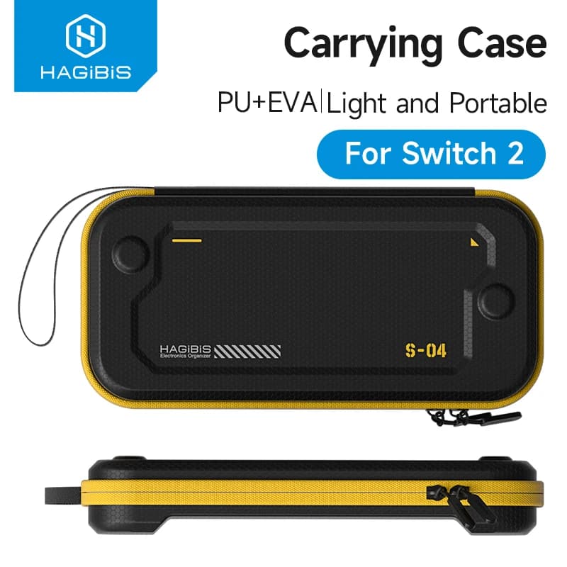 Hagibis Carrying Case for Switch 2 PU Leather Bag Portable Travel Pouch Case With10 Game Cartridges for NS2 Accessories Bag