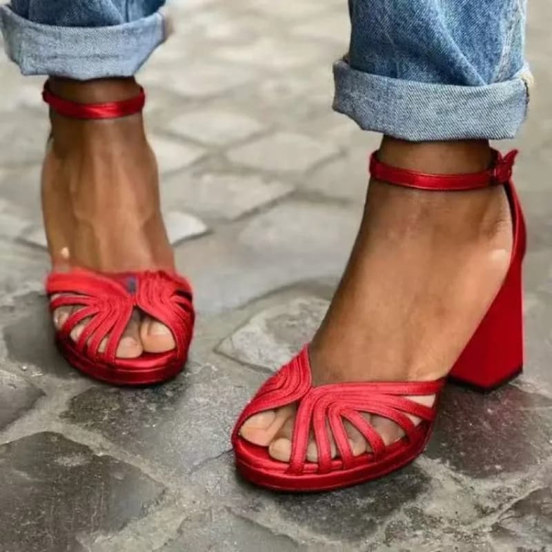 2026 New Summer Sandals Women's High Heels Sexy Open Toed Fashion Thick Soled High Heels Size 34-43