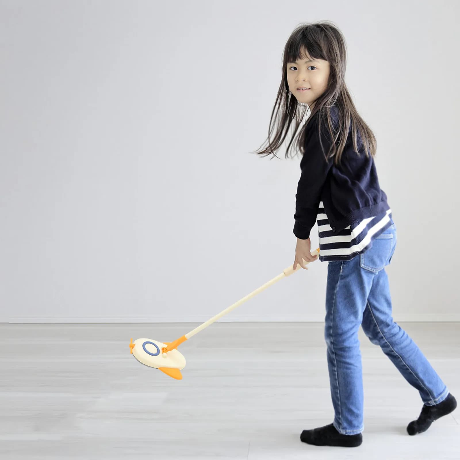 Mini Mop a Forma di Aeroplano per Bambini, Strumento di Pulizia per Sviluppare Abilità Manuali e Abitudini Domestiche, Gioco di Simulazione