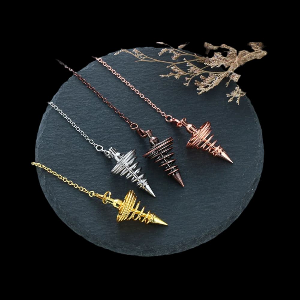 Regalo a catena Oro Argento Rame antico Dowsing Oro rosa Piramide curativa Pendolo Reiki Amuleto Reiki Pendolo