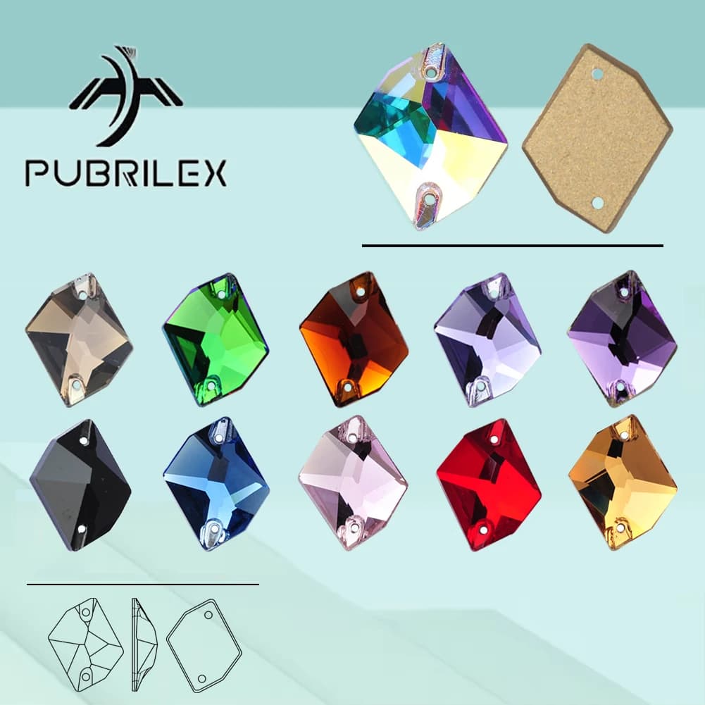 Pubrilex Cosmic Cucire su strass Cristallo di vetro all'ingrosso Strass con retro piatto Strass da cucire per abiti artigianali Abito da palestra