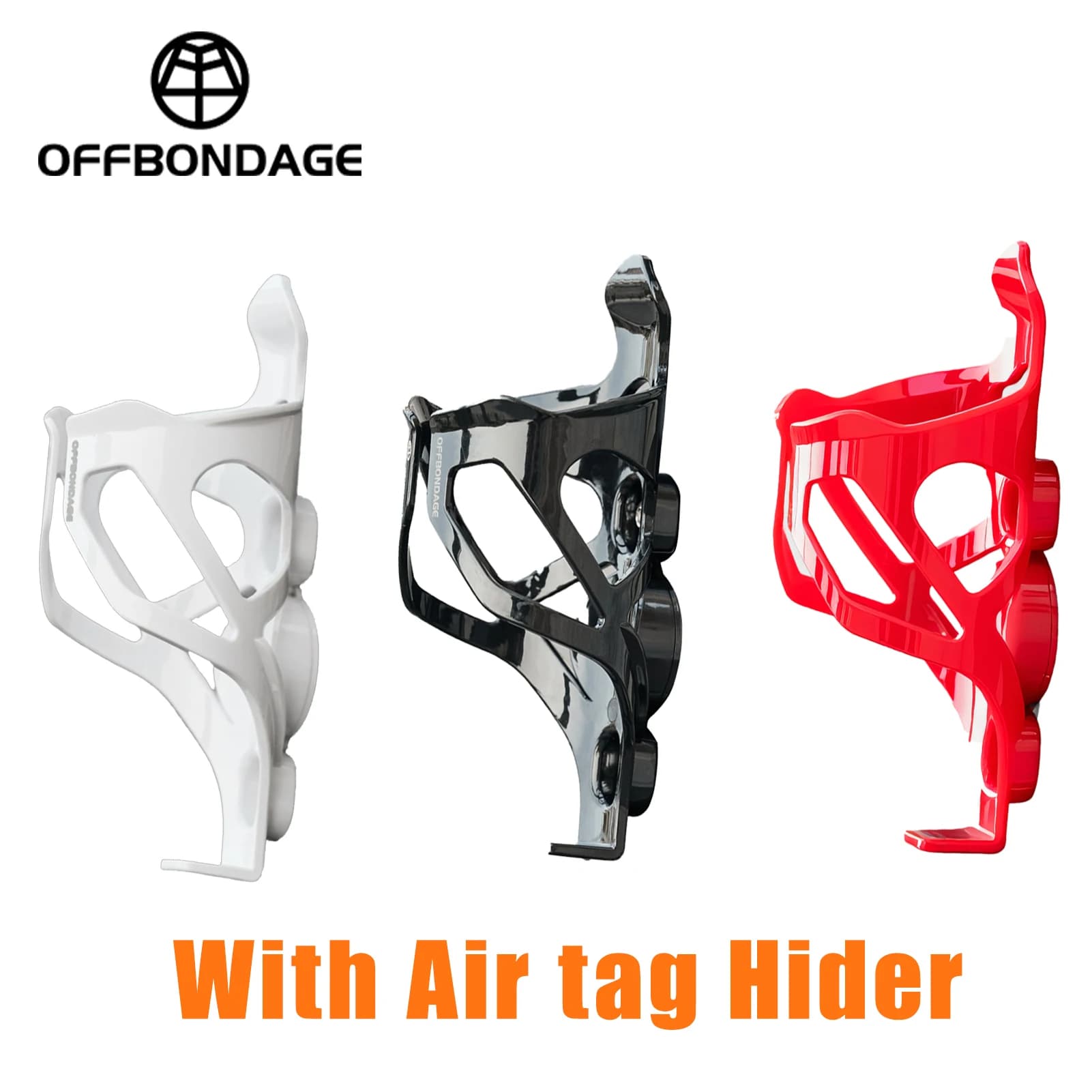 OFFBONDAGE Portaborraccia per Bicicletta con Supporto Antifurto per Airtag, Portaborraccia MTB, Supporto per Bevande da Ciclismo Leggero