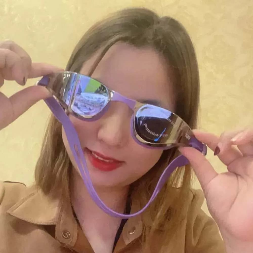 Waterproof Swimwear with Stackable Hidden, HD Silicone Anti-UV and Anti-Appannament, Electroplated Pool Glasses