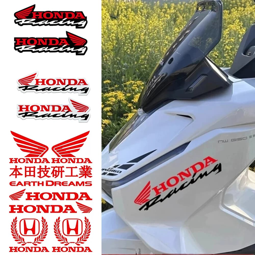 Adesivi Laterali per Moto Honda, Decorazioni Impermeabili per Casco da Corsa, Serbatoio, Parti di Modifica per Scooter