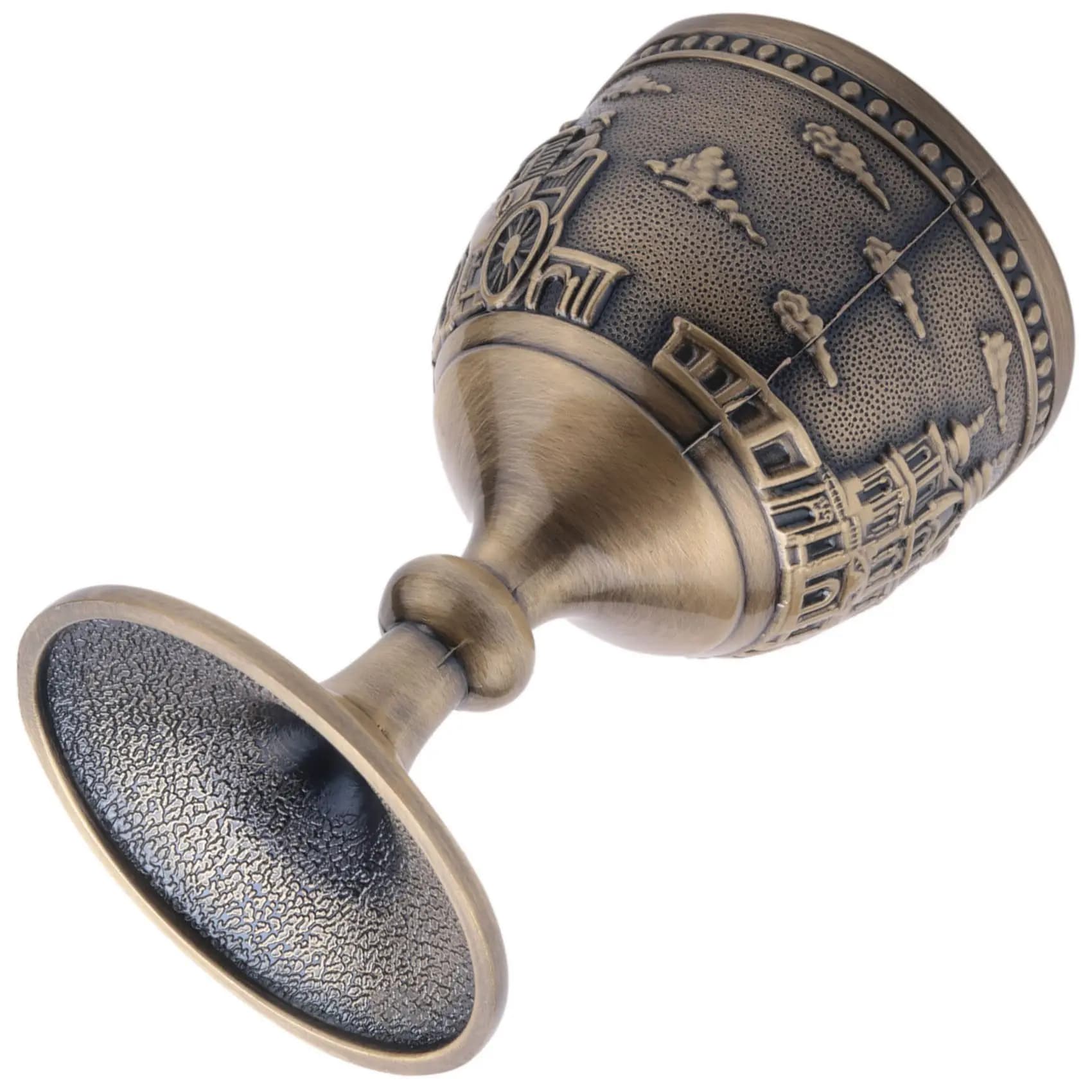 AB35-4X Tazza da vino classica in metallo Calice piccolo fatto a mano Modello di intaglio del bicchiere da vino in rame per uso domestico