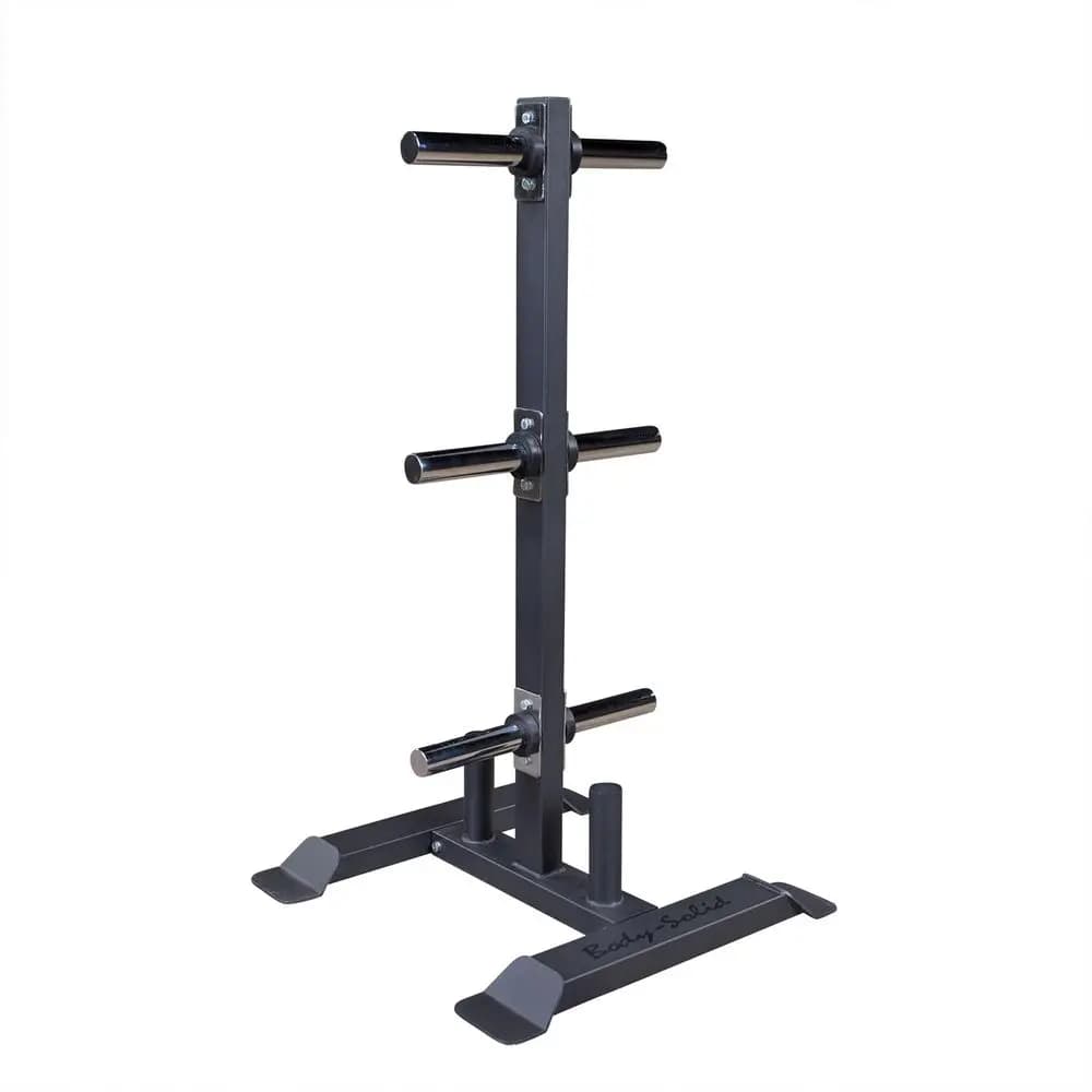 GWT56 HeavyGauge Porta Pesi Verticale e Supporto per Bilanciere Olimpico, Stoccaggio Commerciale per Pesi Bumper con 6 Ganci Cromati