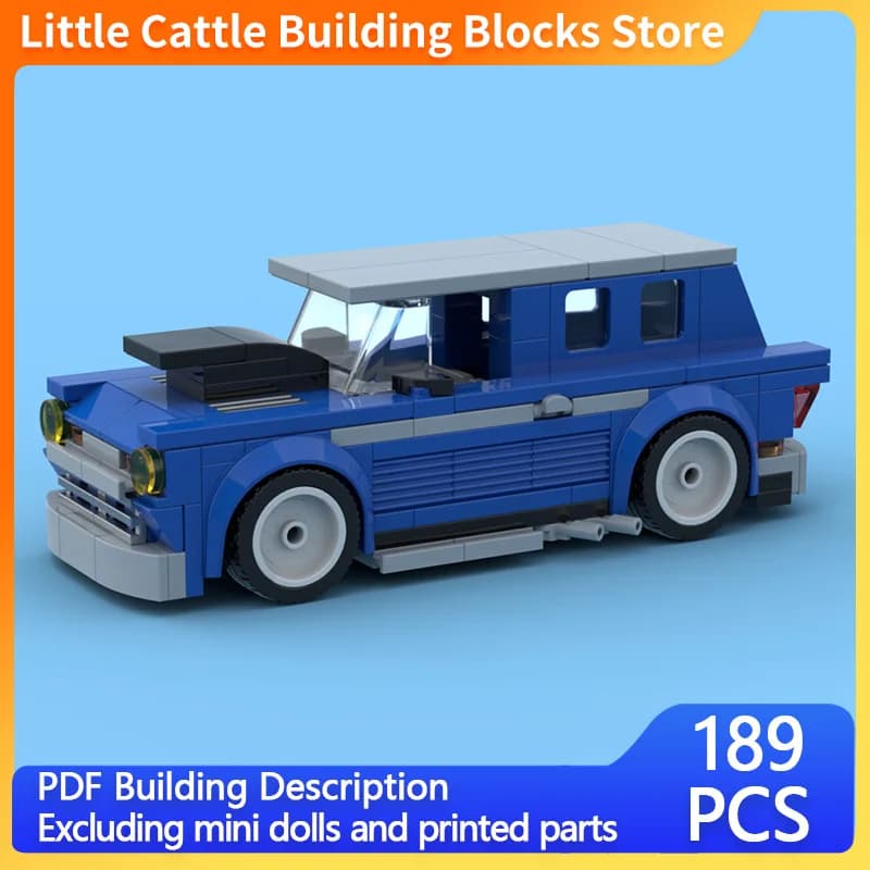 City Car Model MOC Building Bricks Blue Sport Utility Vehicle Modular Technology Children Holiday Gifts Assemble Toys Suit