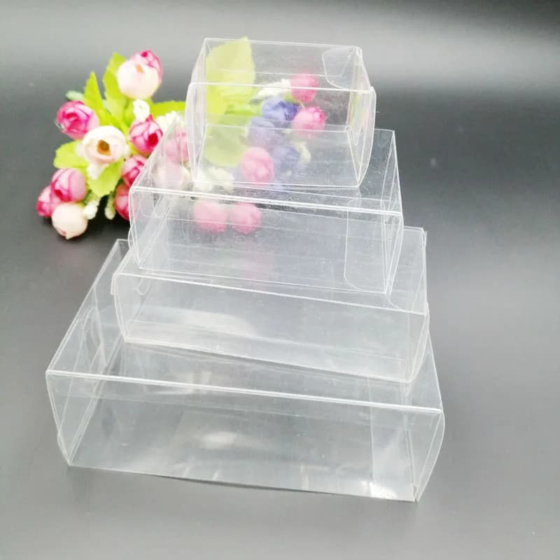 50pcs ABC rettangolo scatola di plastica trasparente confezione regalo in PVC trasparente imballaggio scatole regalo di nozze di caramelle per scatole di immagazzinaggio di natale