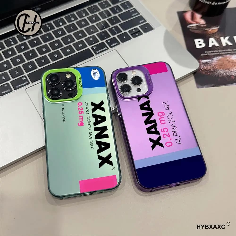 C-Chill Pill XANAXS Phone Case FOR IPhone 17 16 15 Pro MAX 14 13 12 16e 15Pro Plus Shell 17Air Silver Shell IMD Covers