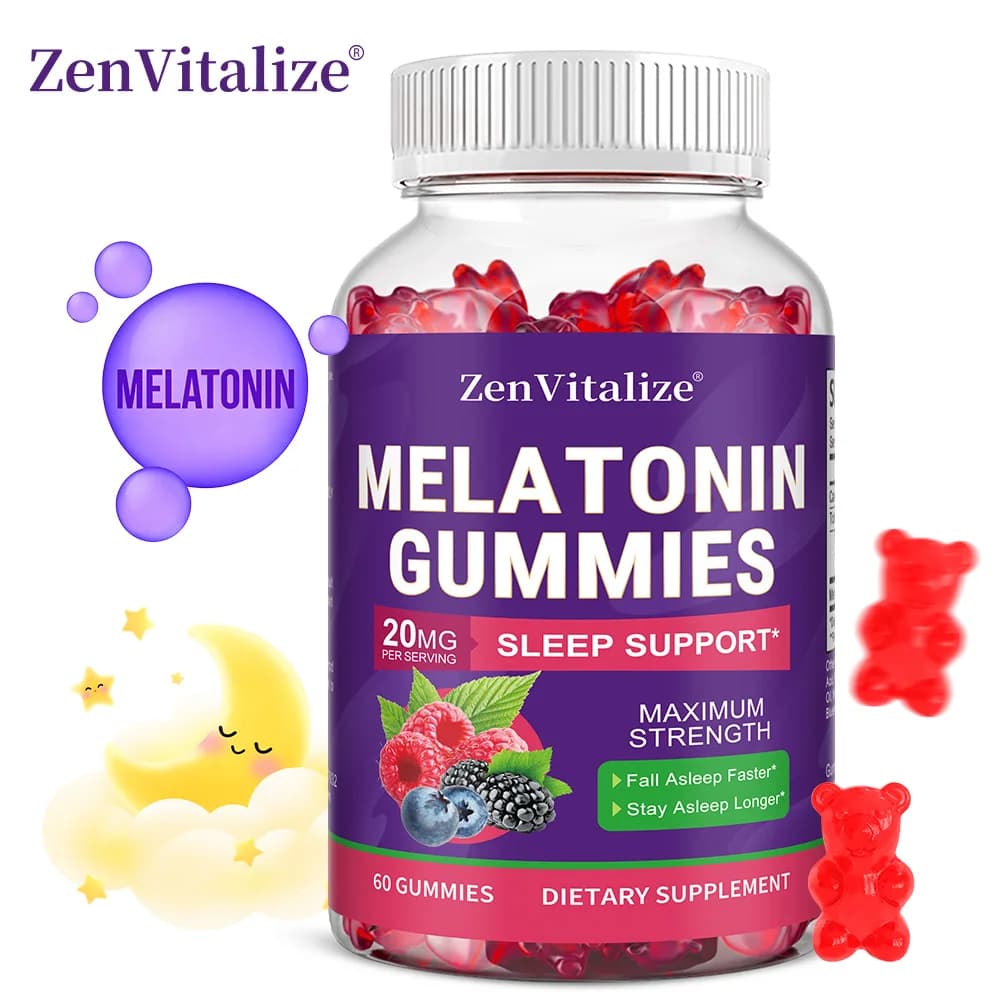20 mg melatonin gumellas for adults: support for high-powered, gluten-free, non-GMO, vegetarian, excellent tasting, mixed flavor of berries