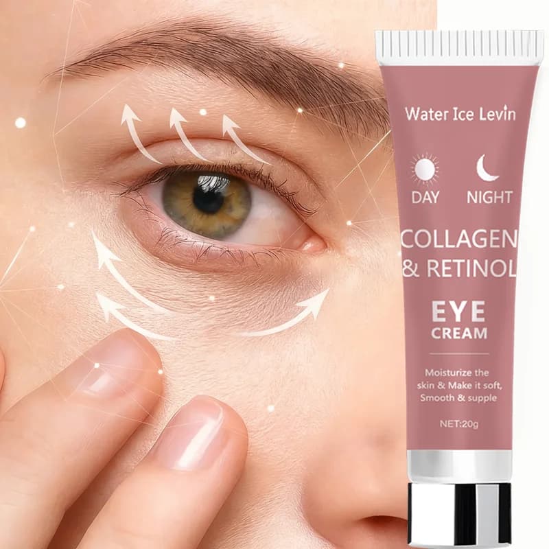 Crema per gli occhi al collagene e al retinolo. Formula giorno notte. Idratare idrata in profondità. Leviga la zona degli occhi rassoda. Pelle morbida e morbida. 20 g.
