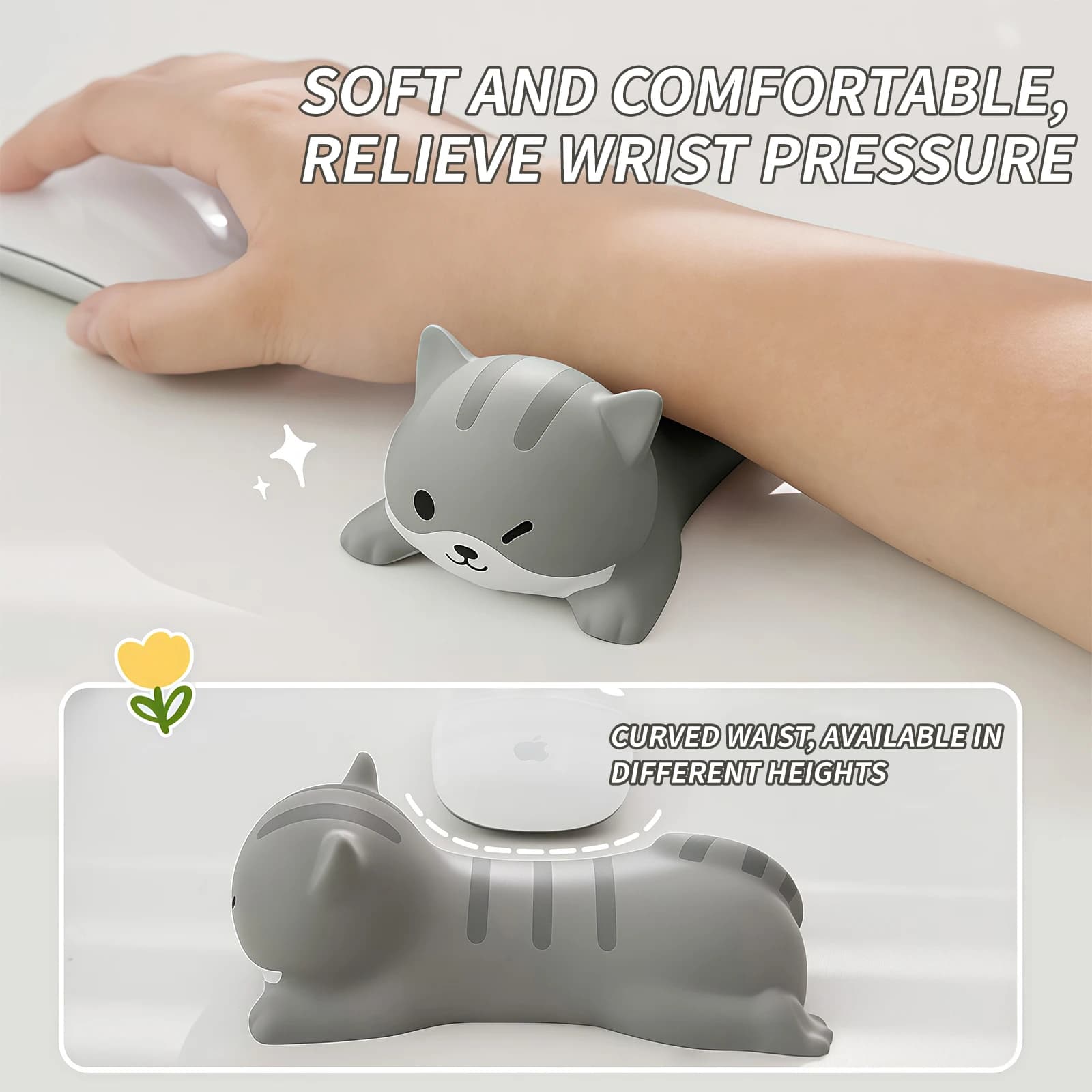 Tappetino per supporto per il polso del tappetino per mouse di decompressione, tappetino per il polso da donna, simpatico tappetino da scrivania per ufficio, poggiapolsi, poggiamano, cuscino per le mani