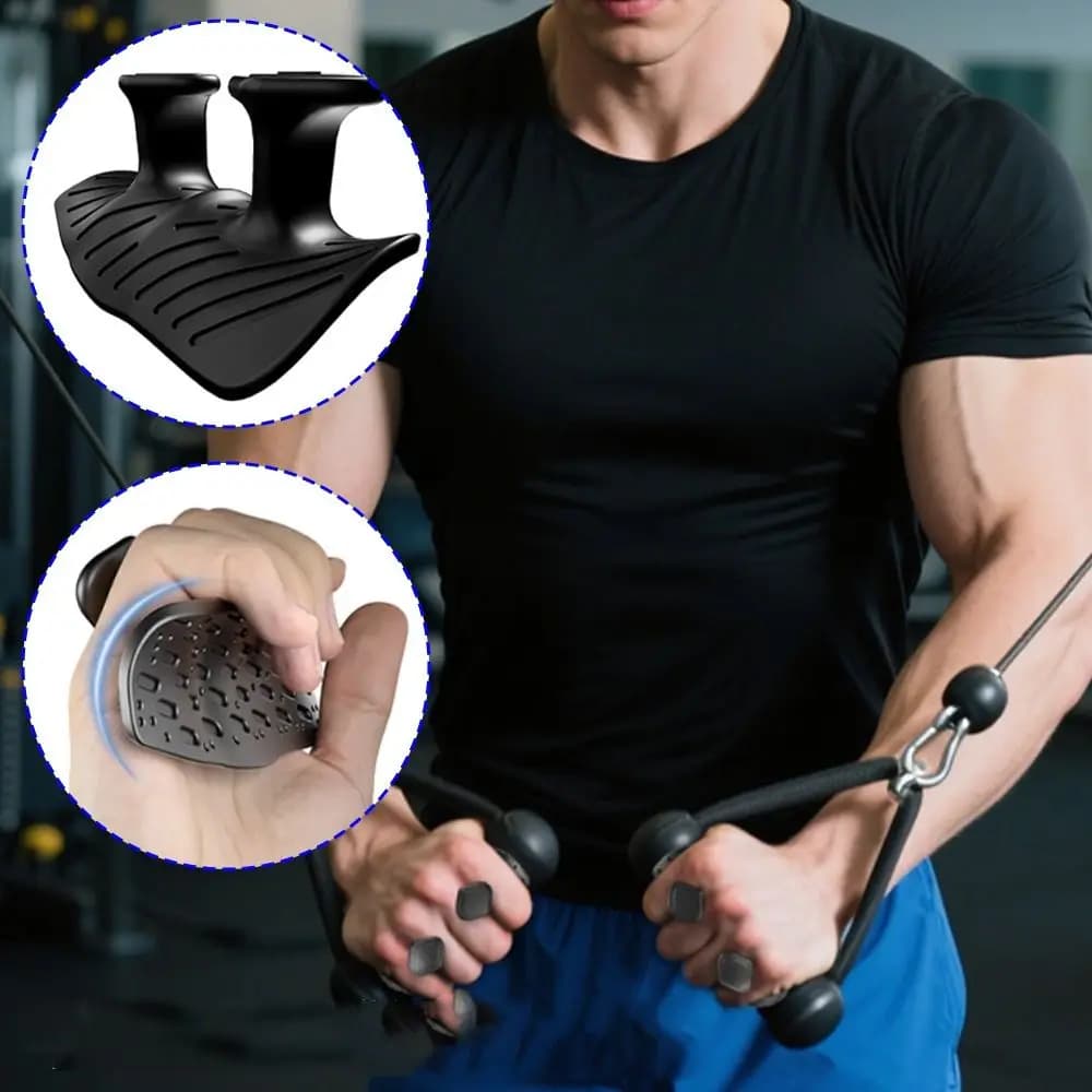 1 paio di impugnature ergonomiche per sollevamento pesi, guanti da palestra elastici antiscivolo, impugnature morbide in silicone anti-attrito per il sollevamento pesi