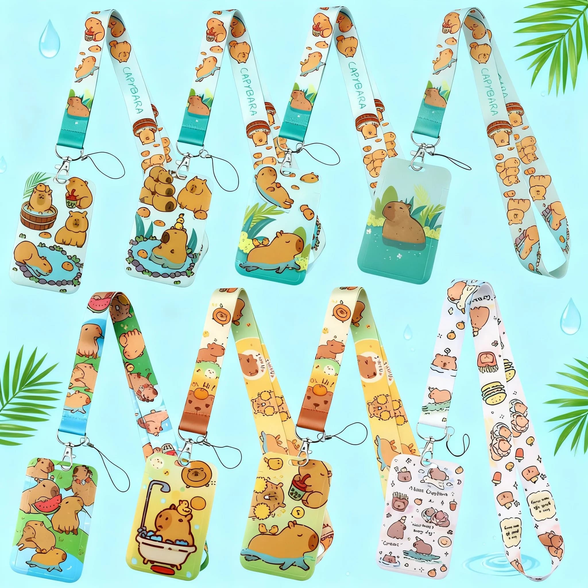 Laccetti da collo con simpatiche capibara per portachiavi, porta badge, accessori cosplay, giocattoli, regalo per donne, uomini e bambini