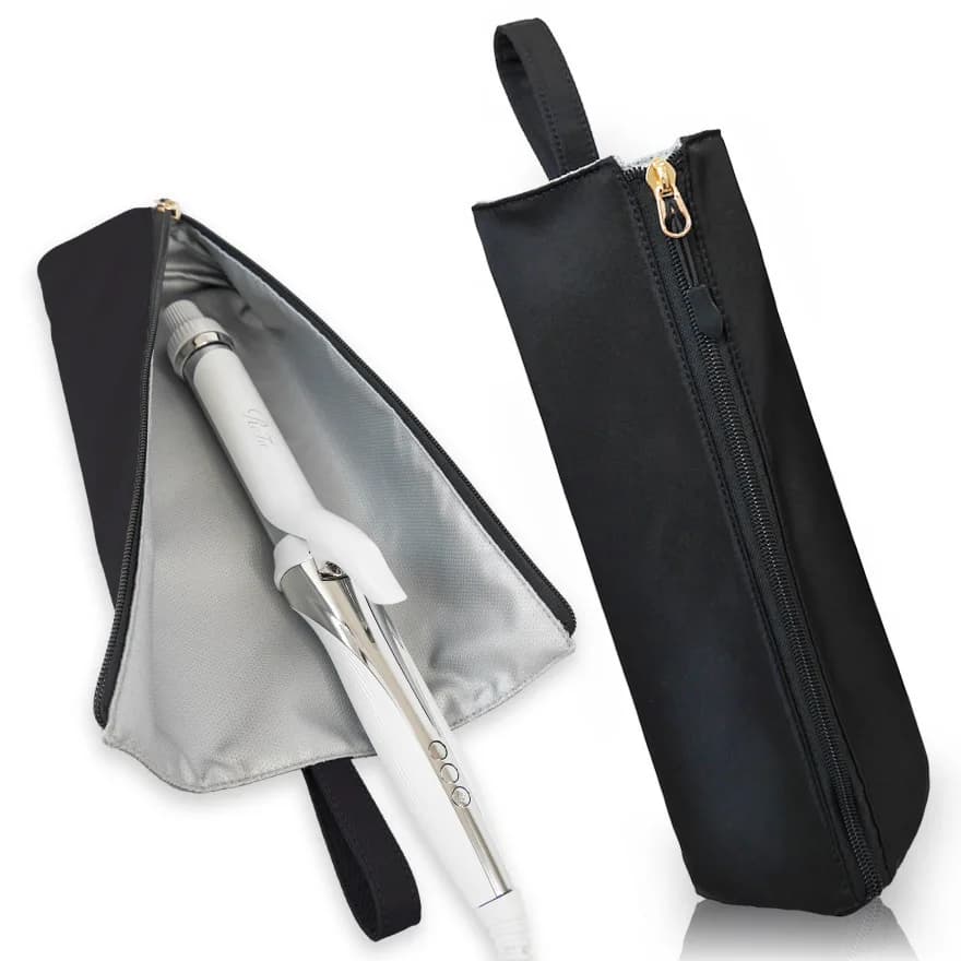 Storage bag for hair curlers, portable iron case hair curler, waterproof and heat resistant, hanging design, ideal for home and travel storage