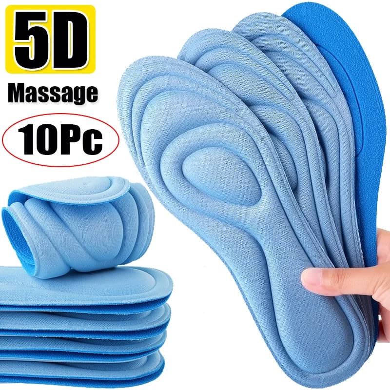 10Pc = 5Pair Solette in memory foam per scarpe Cuscino Uomo Donna Massaggio Sport Sottopiede Piedi Suola per scarpe ortopediche Scarpe da corsa Pad