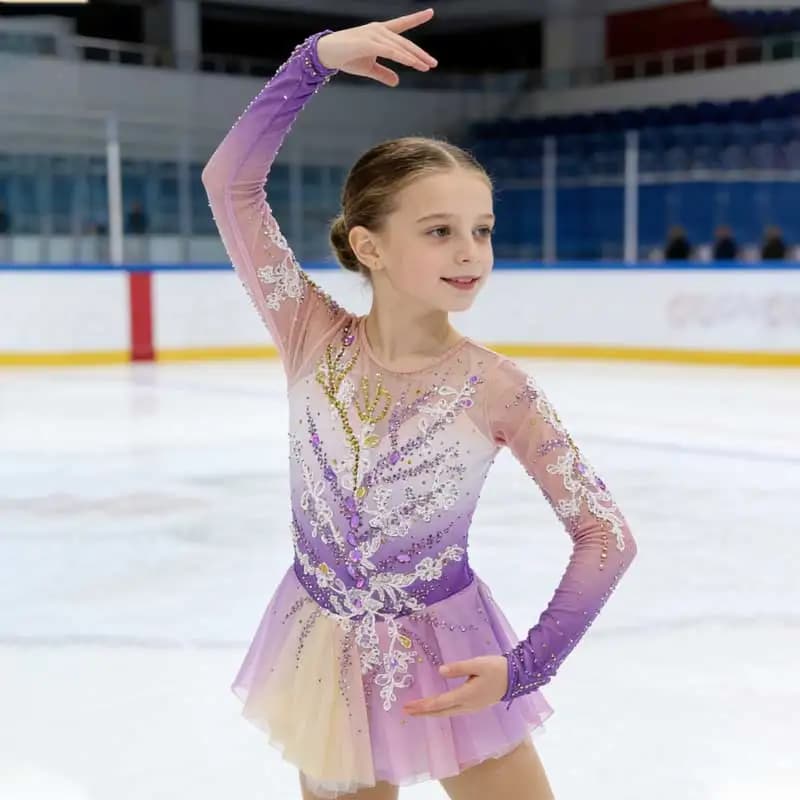 Abito per performance di pattinaggio artistico, abito per test di valutazione, abito da competizione, uniforme da ginnastica