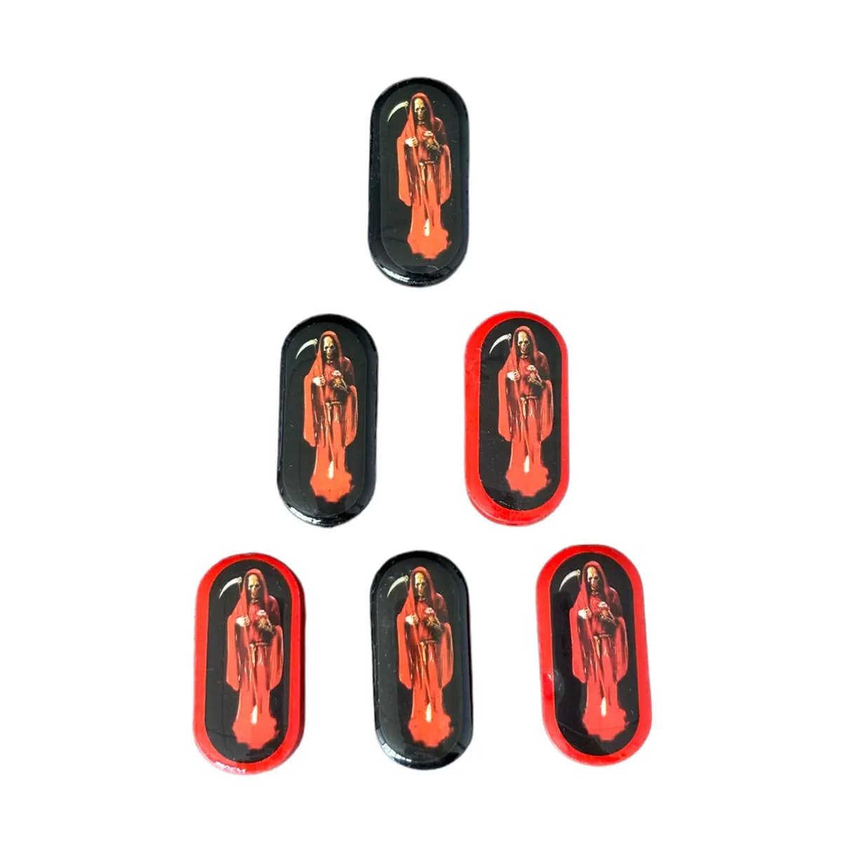 12 perline in legno Santa Muerte, perline distanziatrici ovali Santa Morte per la creazione di bracciali e collane