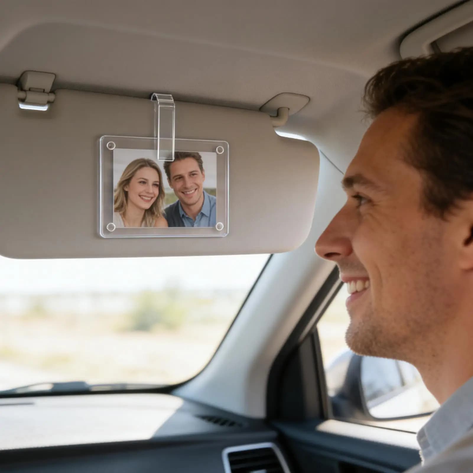 Supporto Magnetico per Foto da Auto, Espositore per Fotografie in Acrilico, Porta Immagini per Auto, Clip per Cornici Orizzontali e Verticali